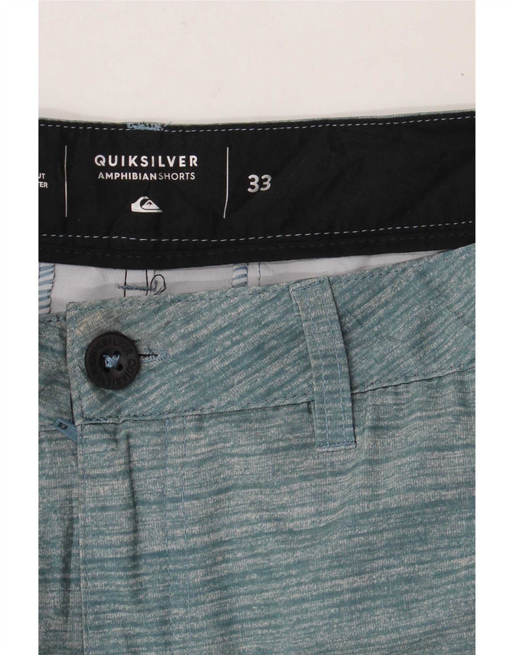 Pantalones cortos chinos Quiksilver para hombre W33 Rayas verdes medianas