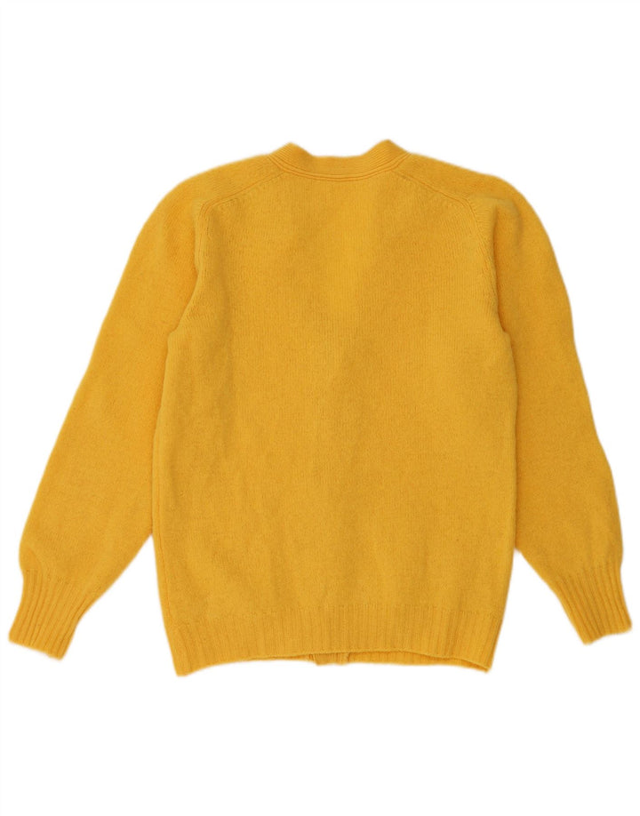 Vintage mujer Cardigan suéter Reino Unido 14 amarillo medio