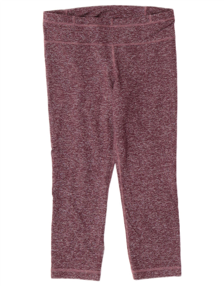 UNDER ARMOUR Leggings capri para mujer Reino Unido 10 Pequeño poliéster moteado burdeos
