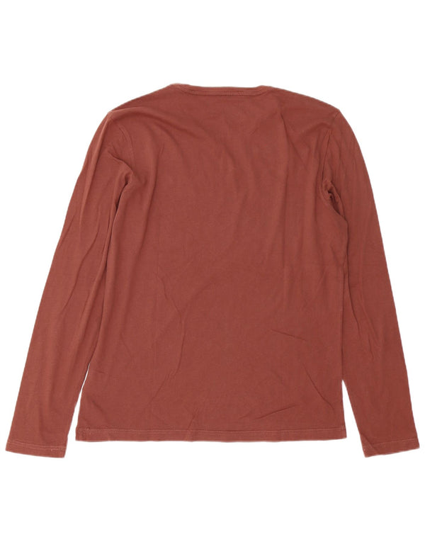 Napapijri Hombre Regular Graphic Top Manga Larga Algodón Marrón Medio