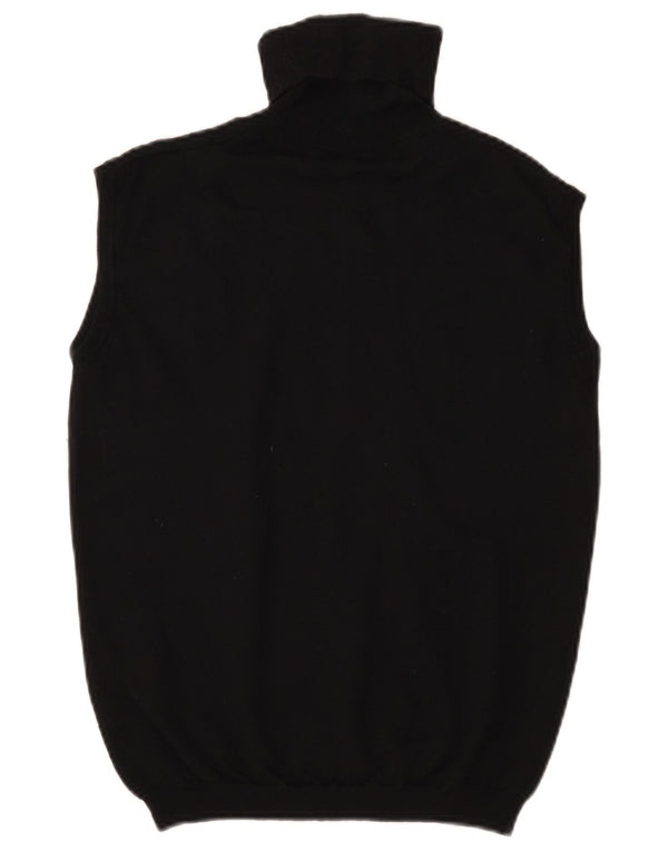Trussardi Camiseta sin mangas para mujer UK 44 Large Lana merino negra