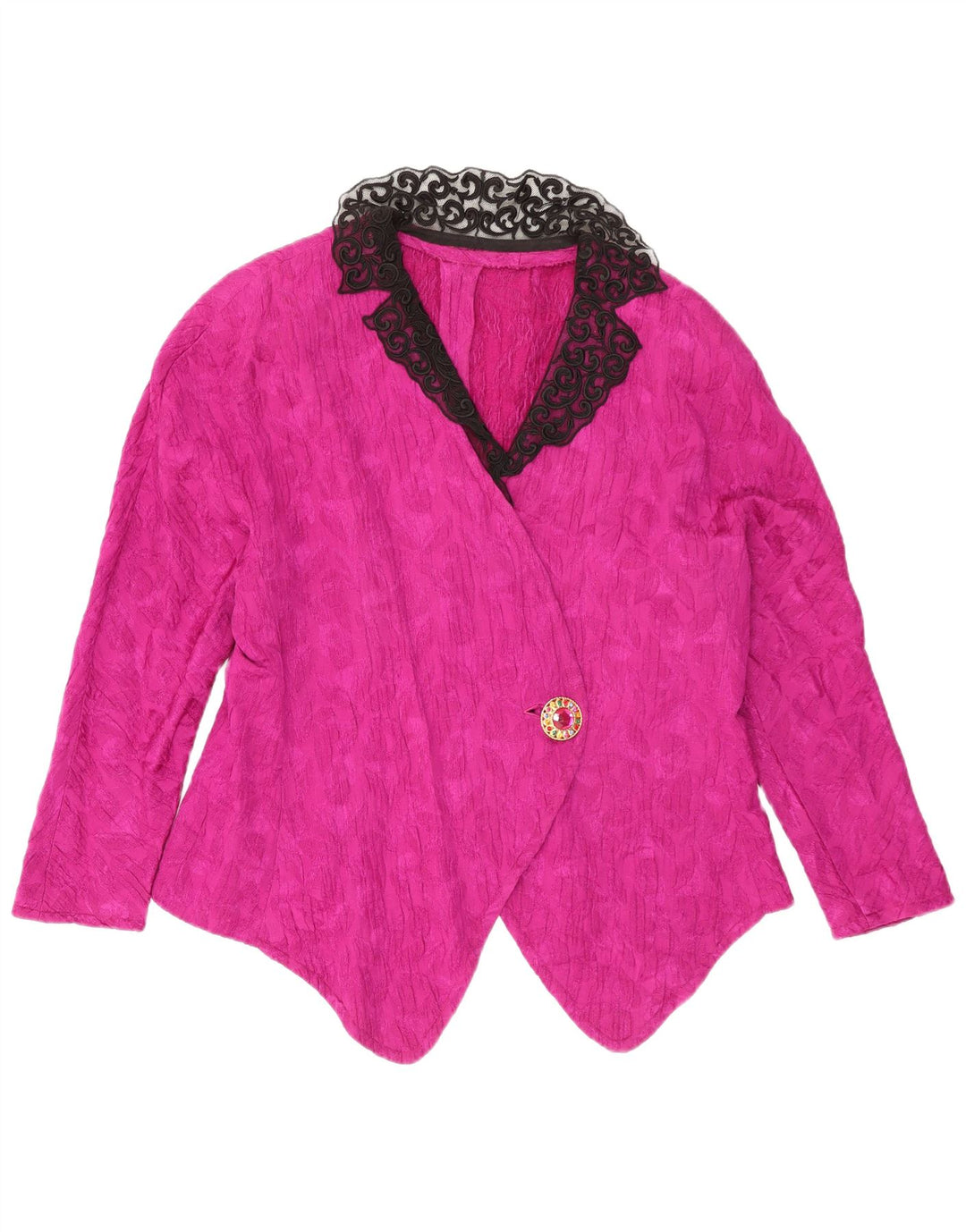 Vintage mujer 1 botón Blazer chaqueta Reino Unido 16 rosa grande