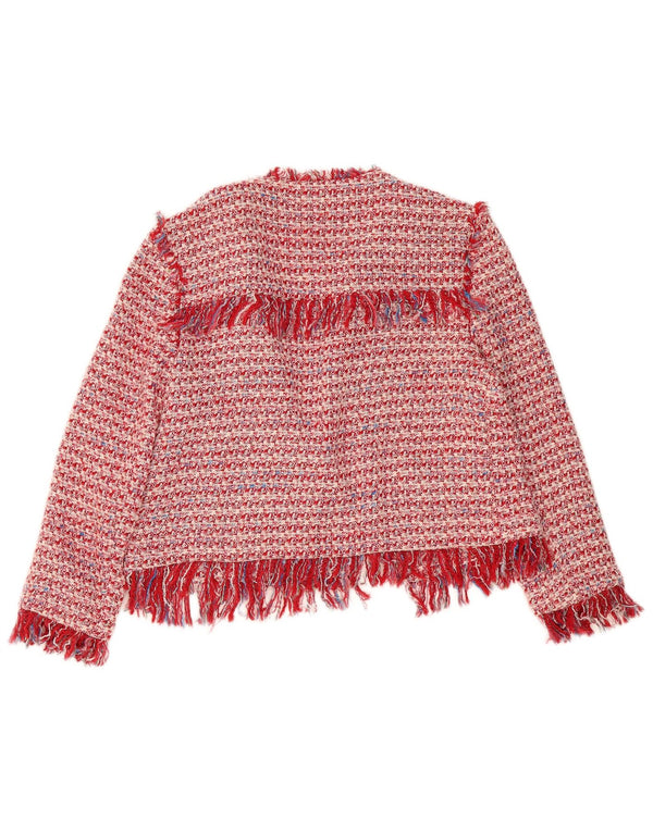 Zara Chaqueta Bolero Abierta para Mujer Reino Unido 46 Grande Rojo Moteado