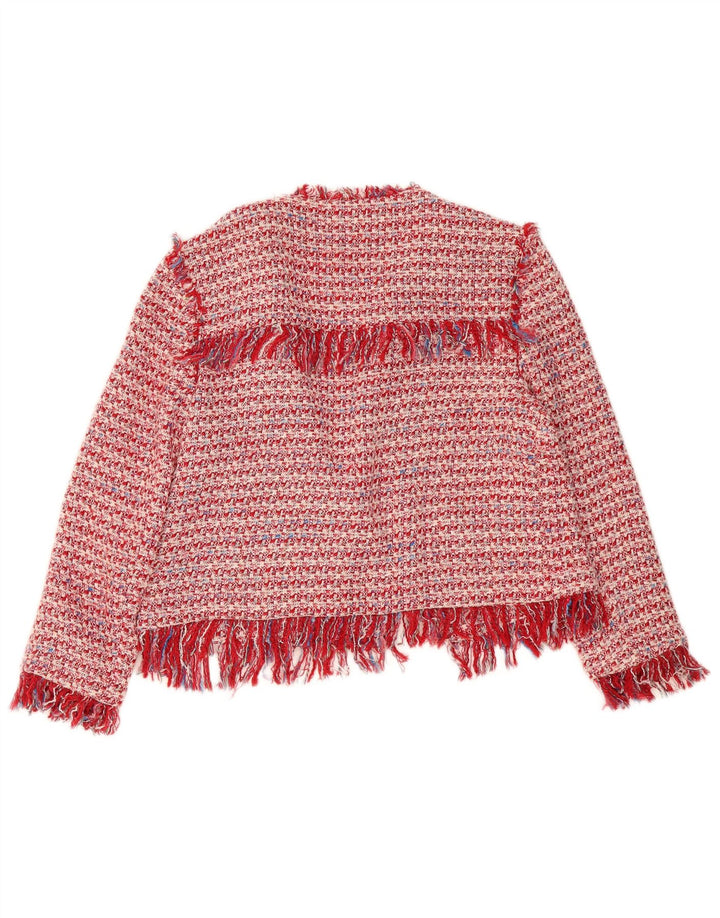 Zara Chaqueta Bolero Abierta para Mujer Reino Unido 46 Grande Rojo Moteado