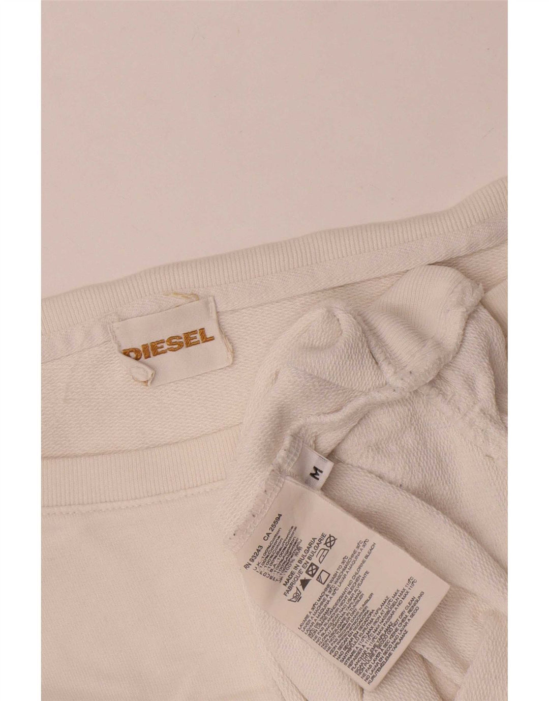 Diesel Sudadera extragrande para mujer, talla 40, algodón blanco mediano