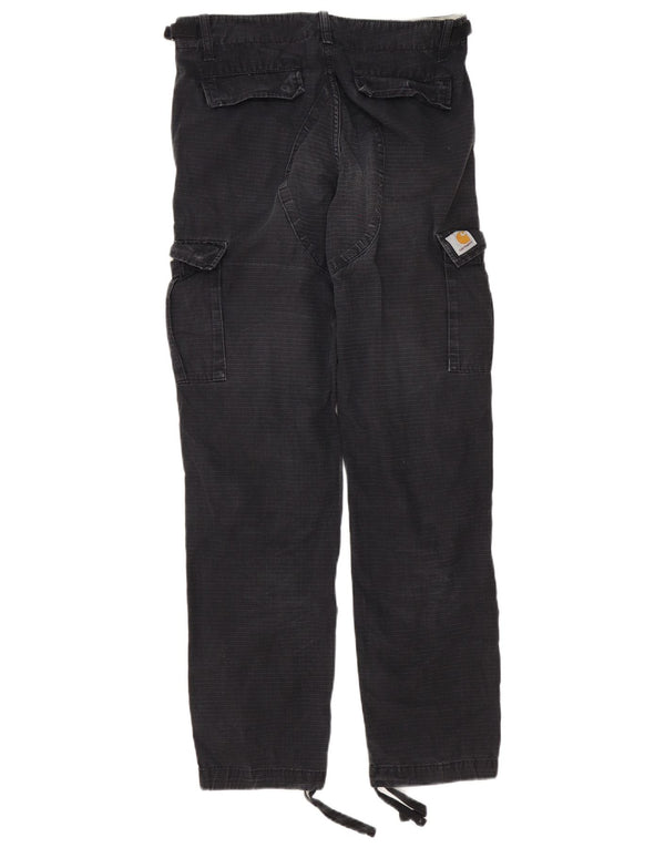 Carhartt Pantalón cargo recto para hombre W29 L32 Algodón a cuadros negro