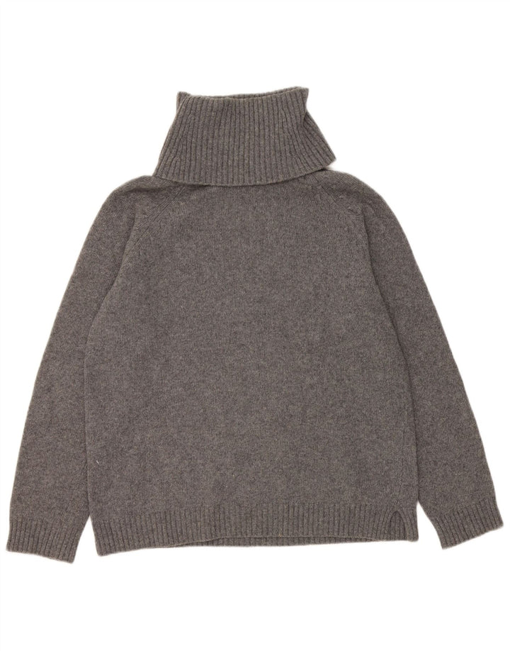 Benetton Jersey De Cuello Vuelto Para Mujer UK 44 Gris Medio