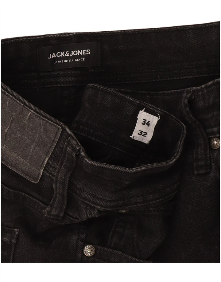 Jack & Jones Hombre GLENN Slim Jeans W34 L32 Algodón Gris
