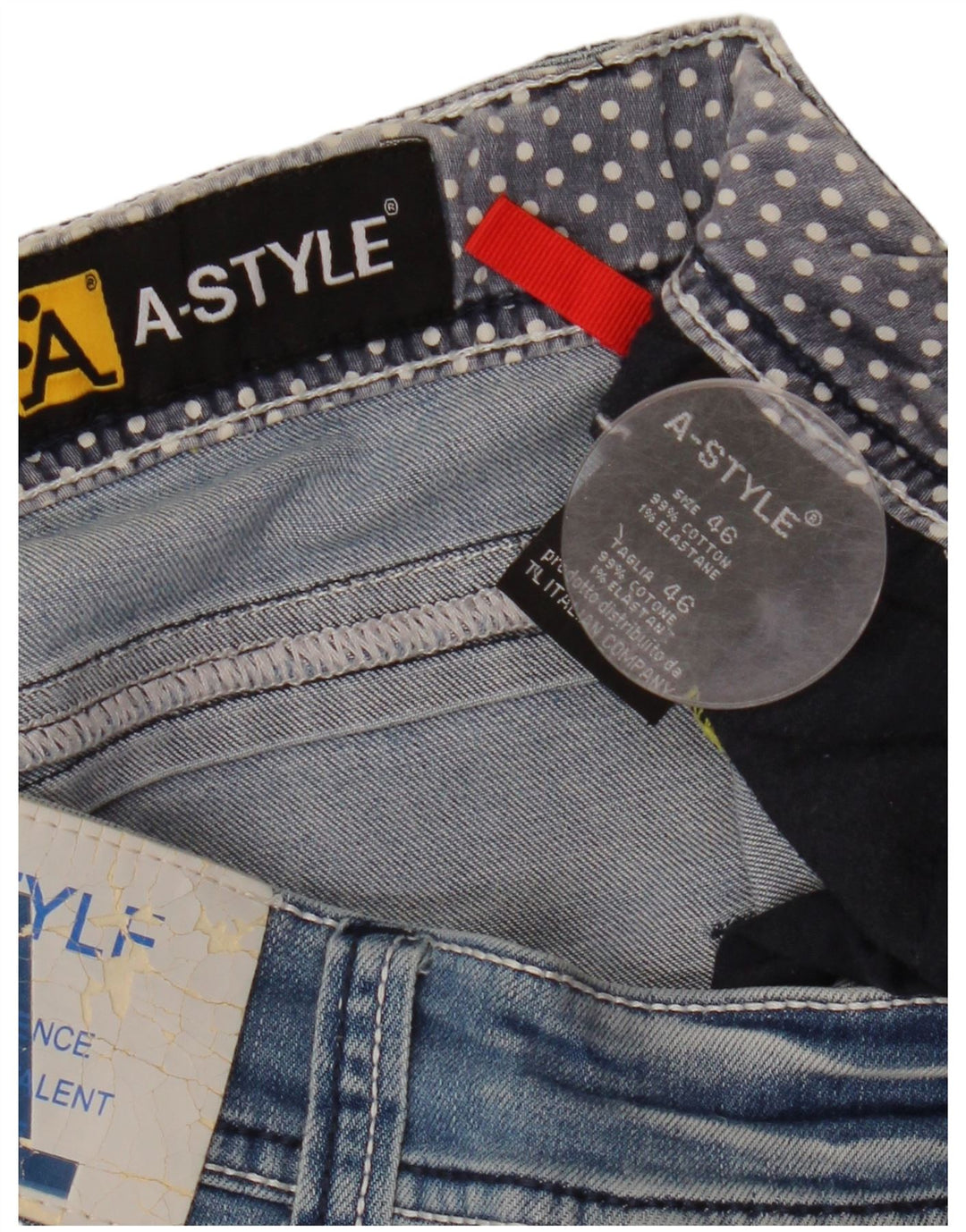 Vaqueros ajustados para mujer A-Style IT 46 Large W33 L36 Algodón azul