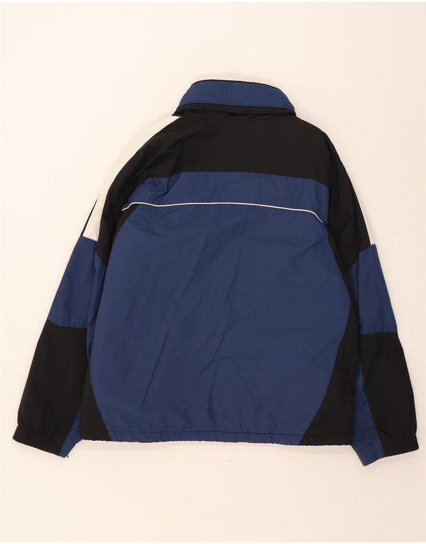 Columbia Chaqueta cortavientos con capucha para hombre UK 42 XL Azul marino Colorblock