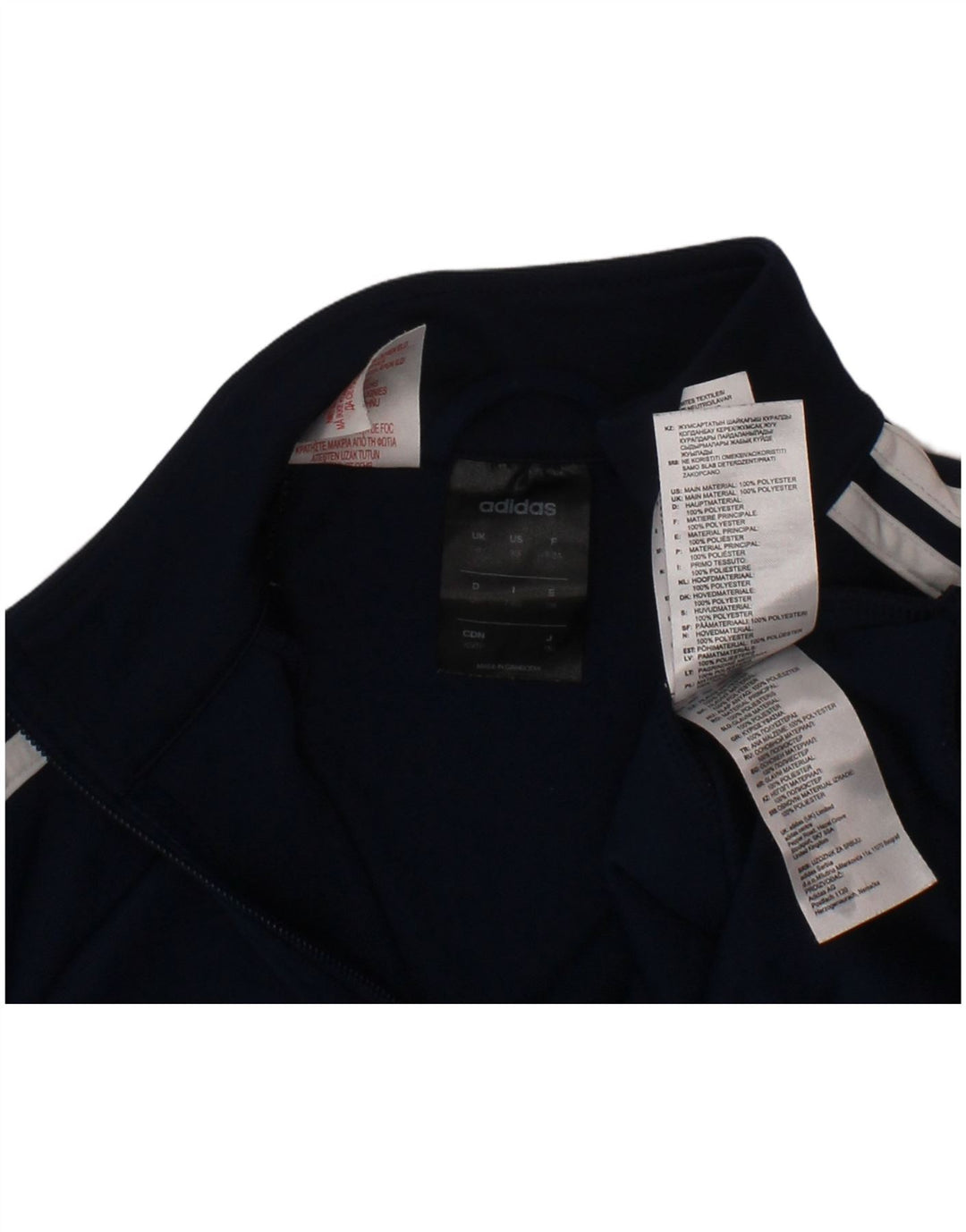 ADIDAS Chicos Climalite Chándal Top Chaqueta 7-8 Años Azul Marino Poliéster