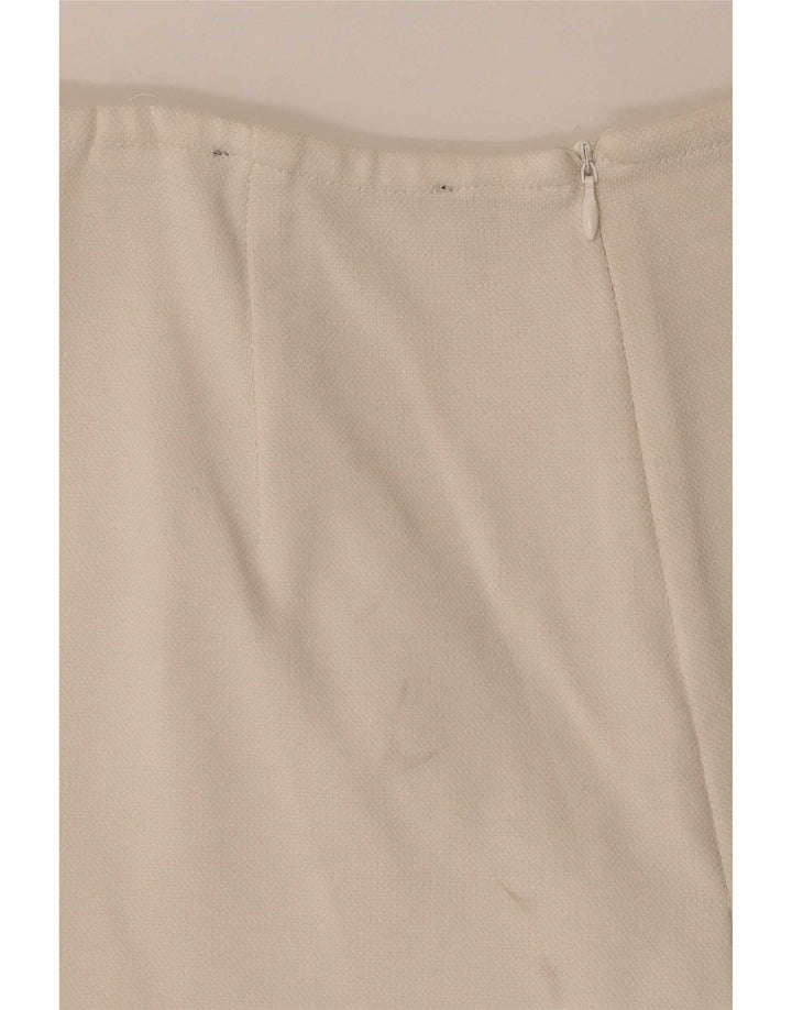 Zara Mujer Pantalones Cortos Casuales Pequeños W26 Blanco Roto