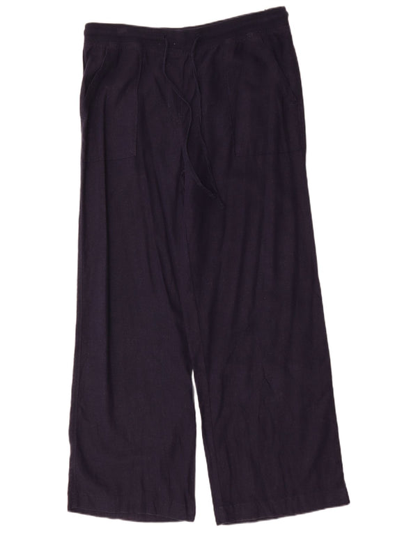 Marks & Spencer Womens Chino Trousers UK 14 Large W36 L30 Navy Blue