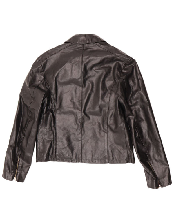 Vintage chaqueta de cuero para hombre Reino Unido 38 cuero negro medio