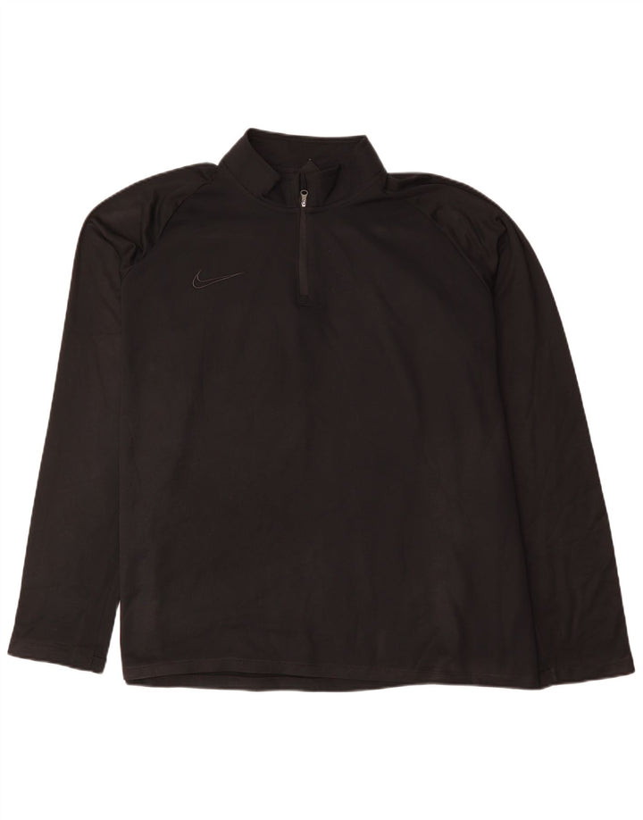 Nike Dri Fit - Chándal con cremallera y cuello para hombre, talla 2XL, poliéster negro