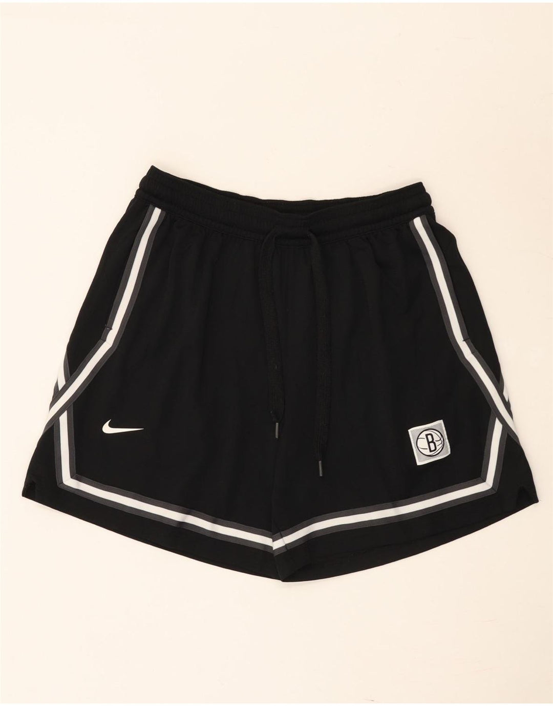 Nike Brooklyn Nets - Pantalones cortos deportivos para hombre, talla grande, color negro, a rayas