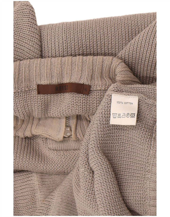 Reiss Jersey De Cuello Con Botones Para Hombre XL Algodón Gris
