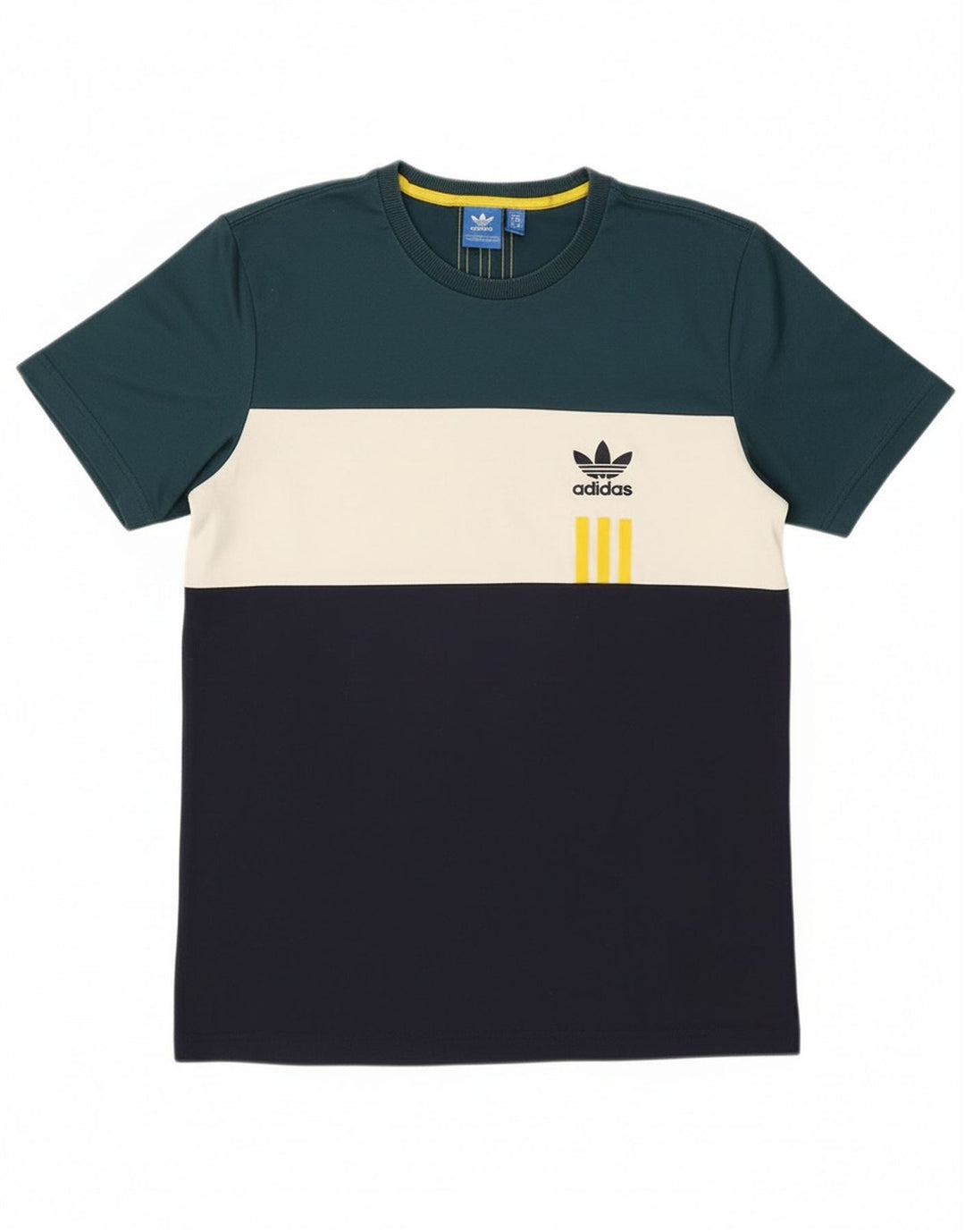 Adidas Hombre Camiseta Top Medium Multicolor Colorblock Algodón
