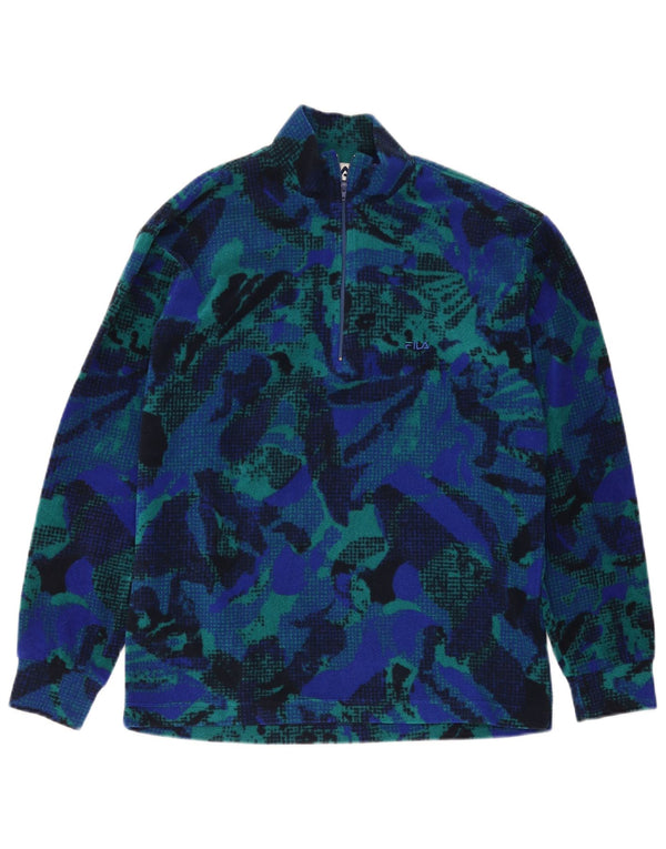 Fila Jersey de forro polar con estampado abstracto para hombre IT 48 Medium Blue Colourblock