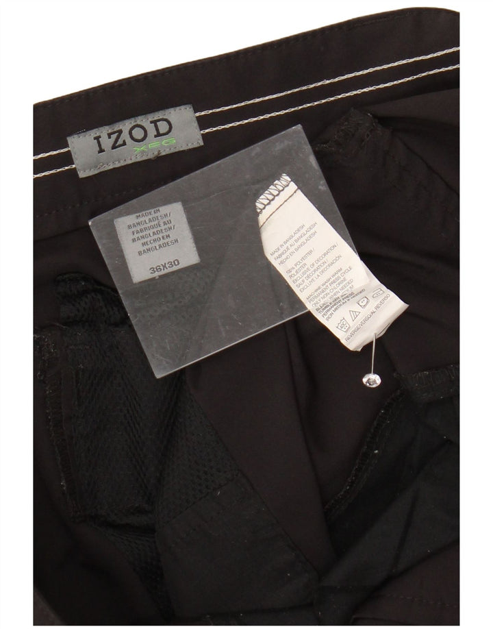 IZOD Pantalón chino recto para hombre W36 L30 Poliéster negro