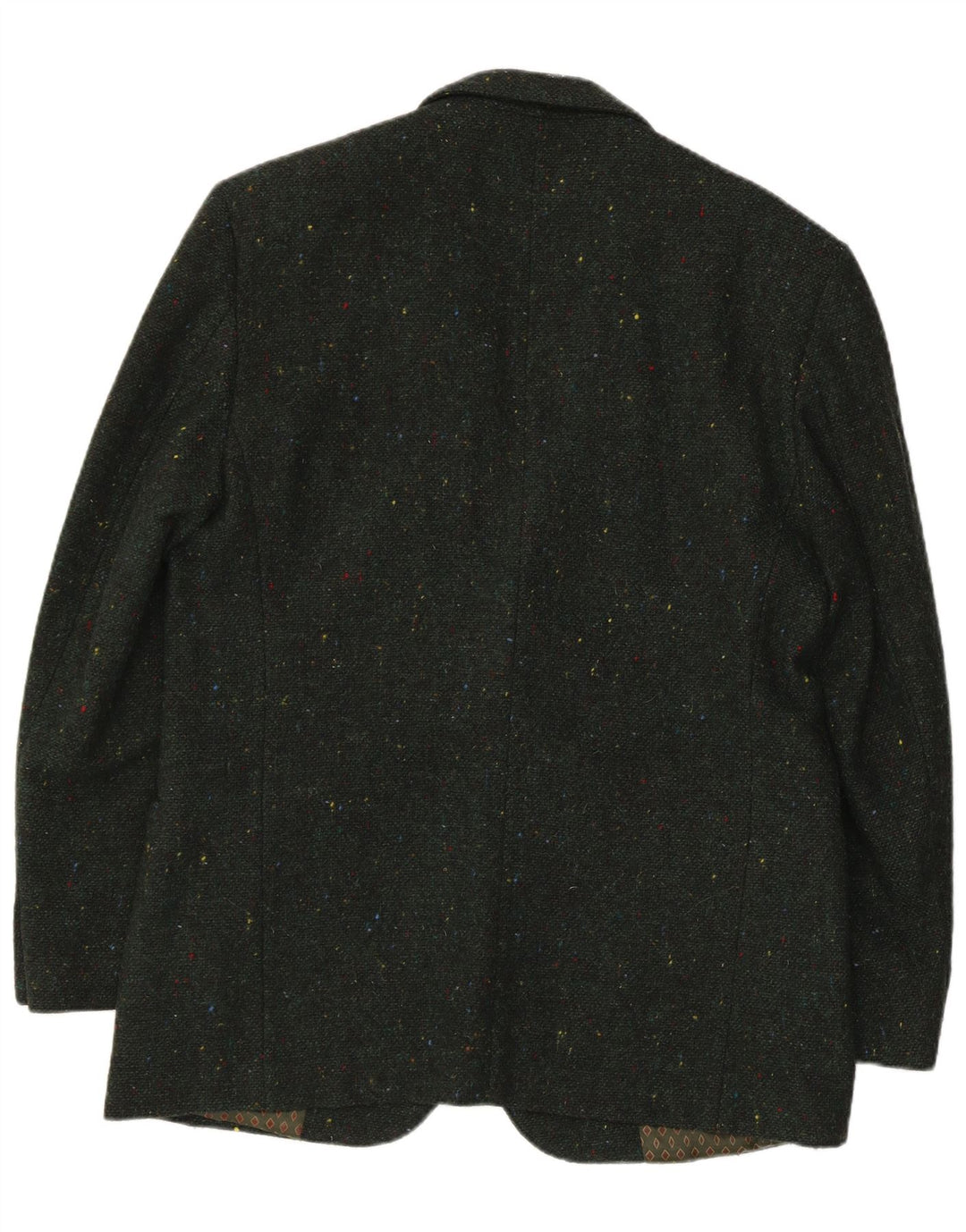 Benetton Chaqueta Americana De 2 Botones IT 50 Large De Lana Verde Moteada