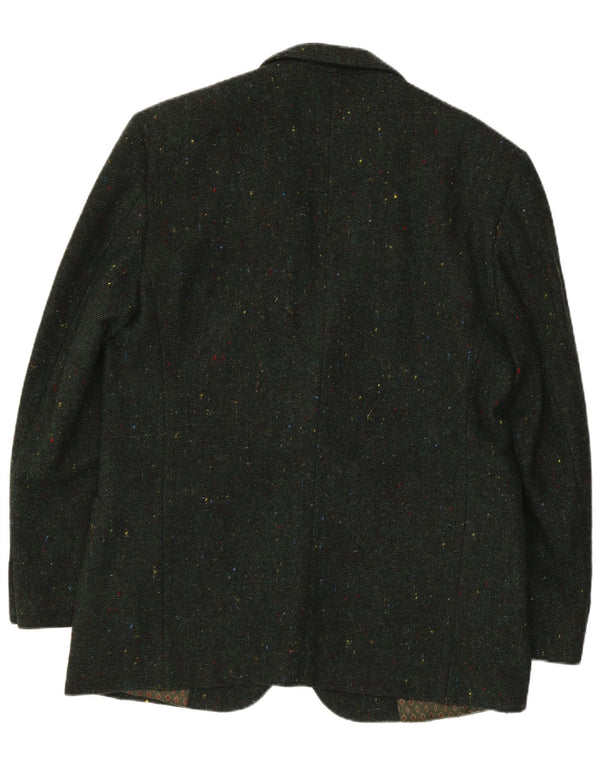 Benetton Chaqueta Americana De 2 Botones IT 50 Large De Lana Verde Moteada