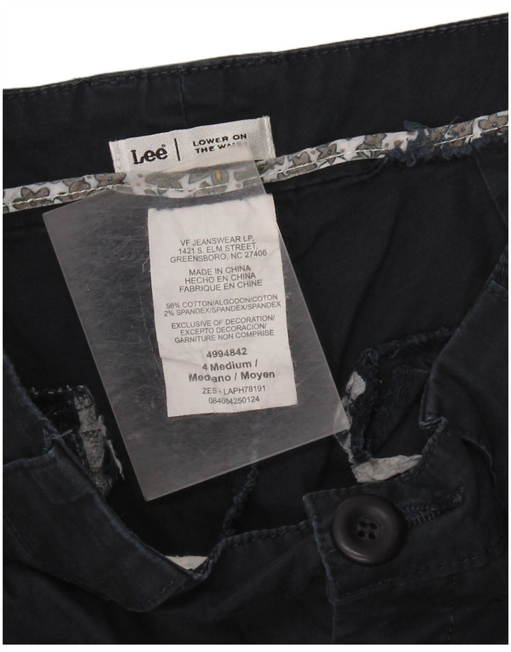 Lee Pantalones capri de cintura baja para mujer US 4 Small W28 L20 Azul marino Algodón