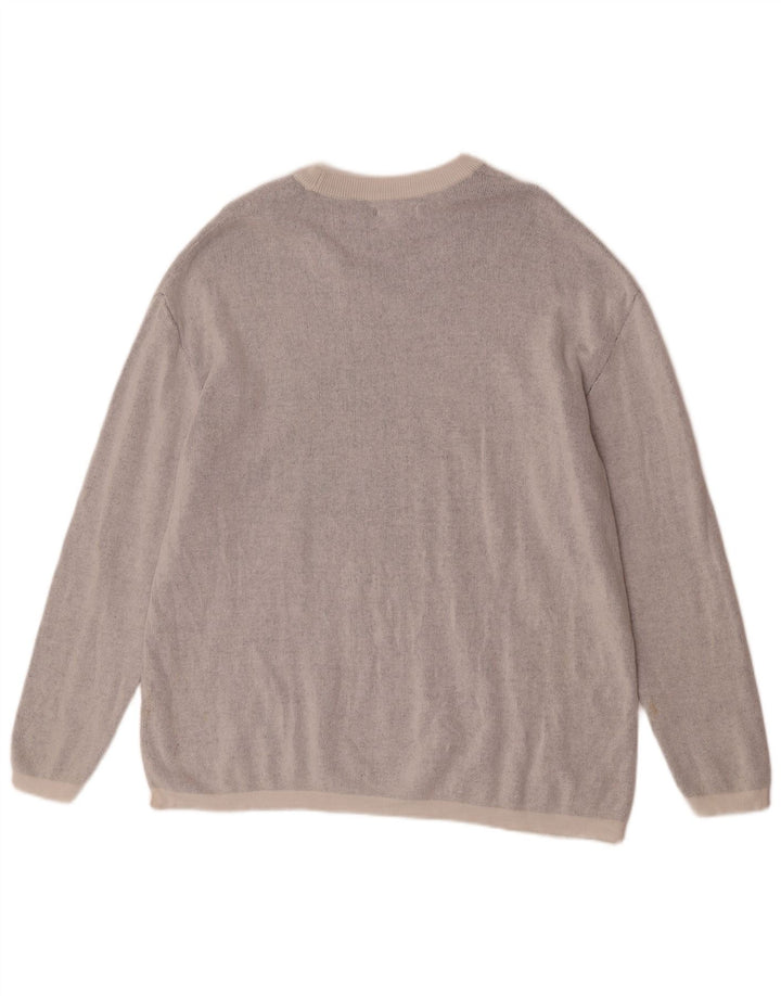 Zara Hombre Jersey Gráfico Con Cuello Barco Jersey De Algodón Gris Medio