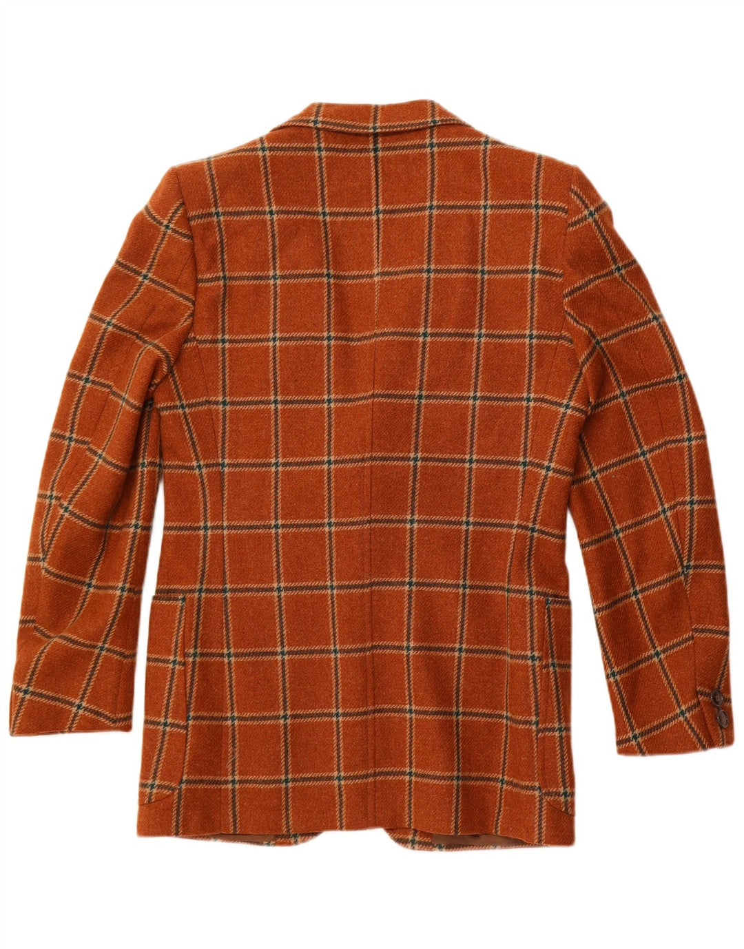 VINTAGE Chaqueta Blazer de 2 botones para hombre IT 50 Lana a cuadros marrón grande