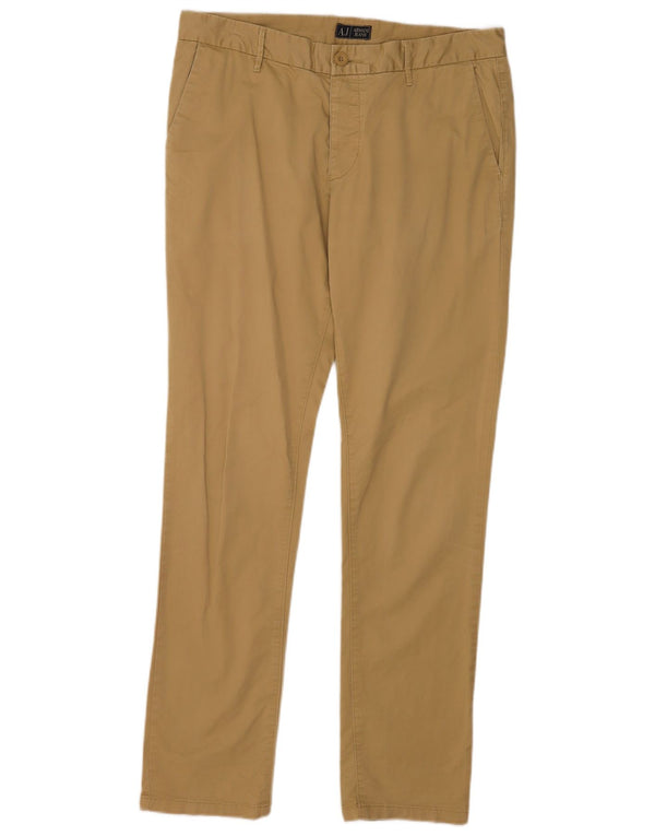 Armani Mens Slim Chino Pantalones EU 50 Grande W36 L32 Algodón Beige