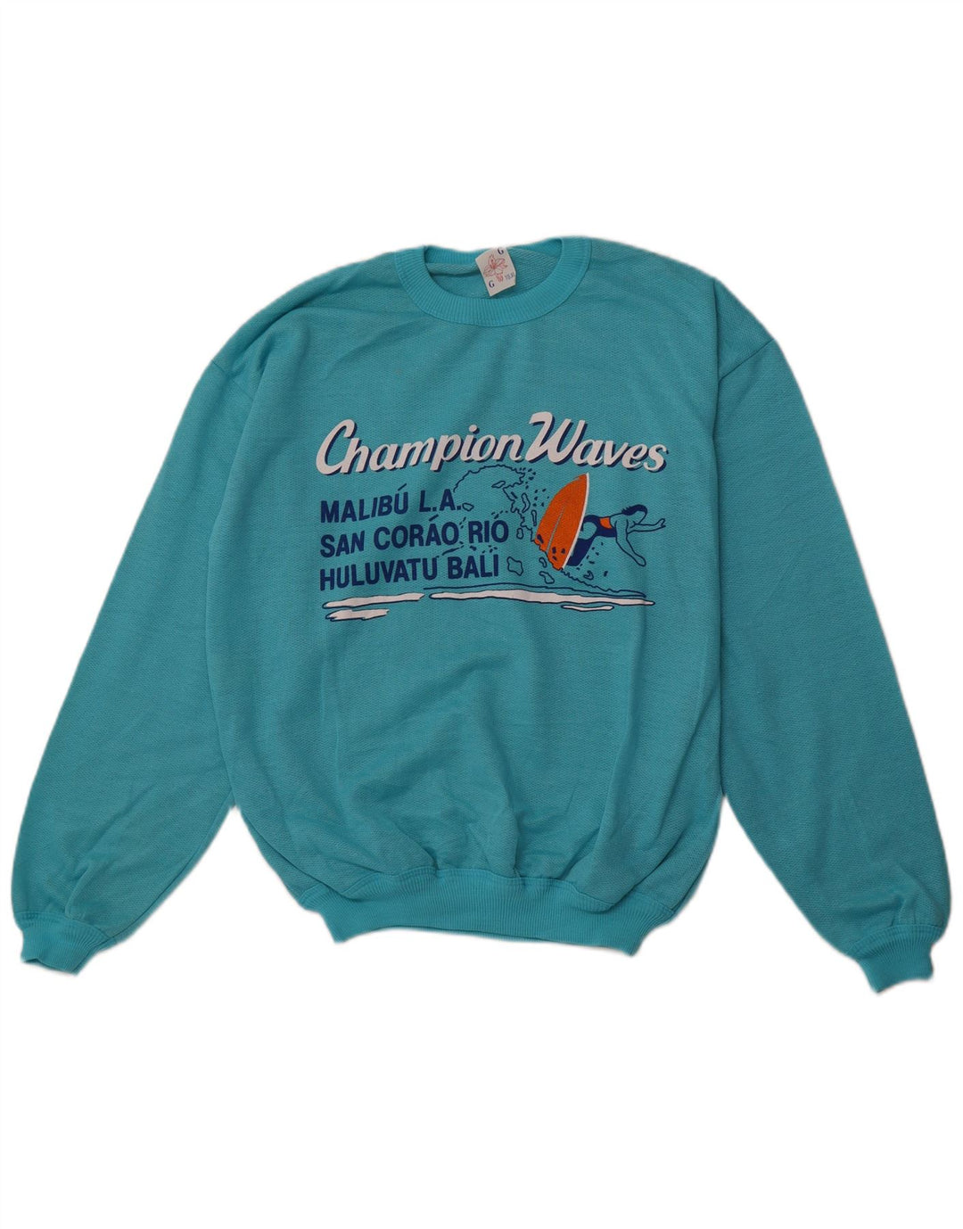 VINTAGE Sudadera gráfica para hombre Jumper XL Algodón azul