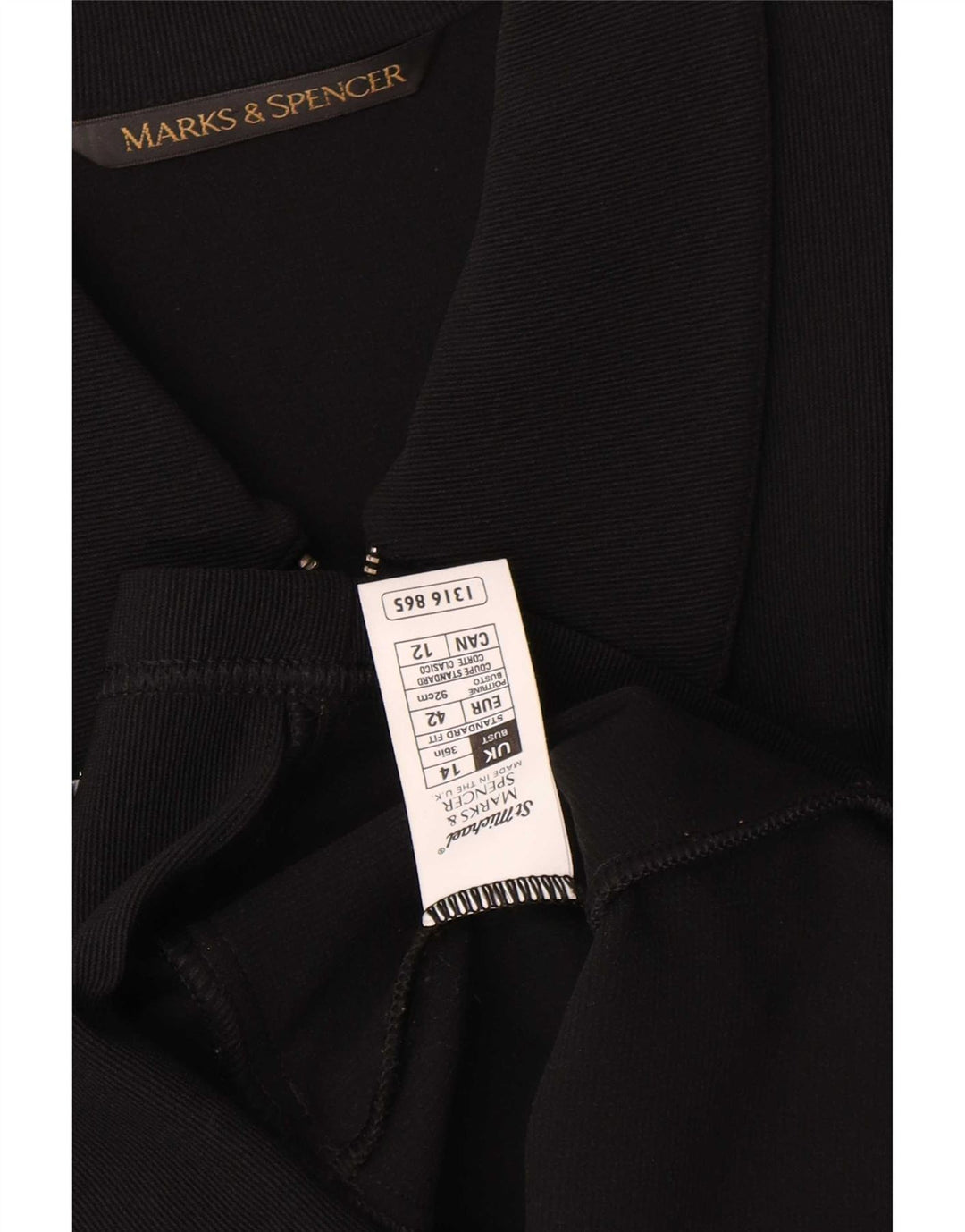 Marks & Spencer Chaqueta tipo blazer con cremallera completa para mujer UK 44 Medium Black Nylon