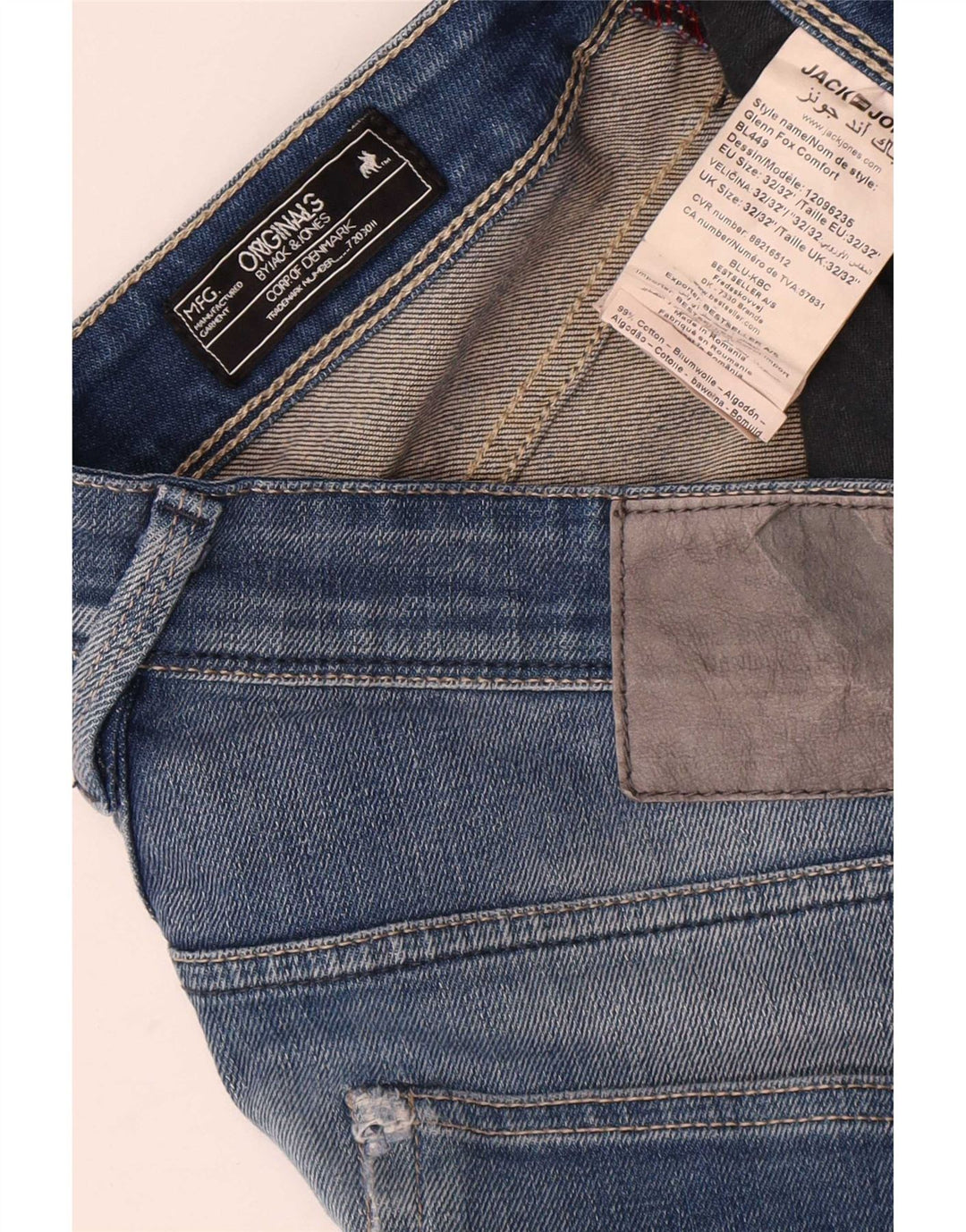 Jack & Jones Hombre Slim Jeans W32 L32 Algodón Azul