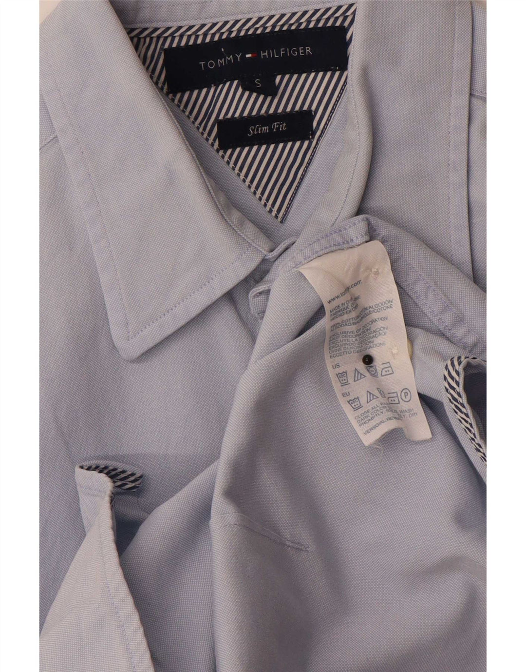 Camisa Tommy Hilfiger Hombre Slim Fit Algodón Azul Pequeño