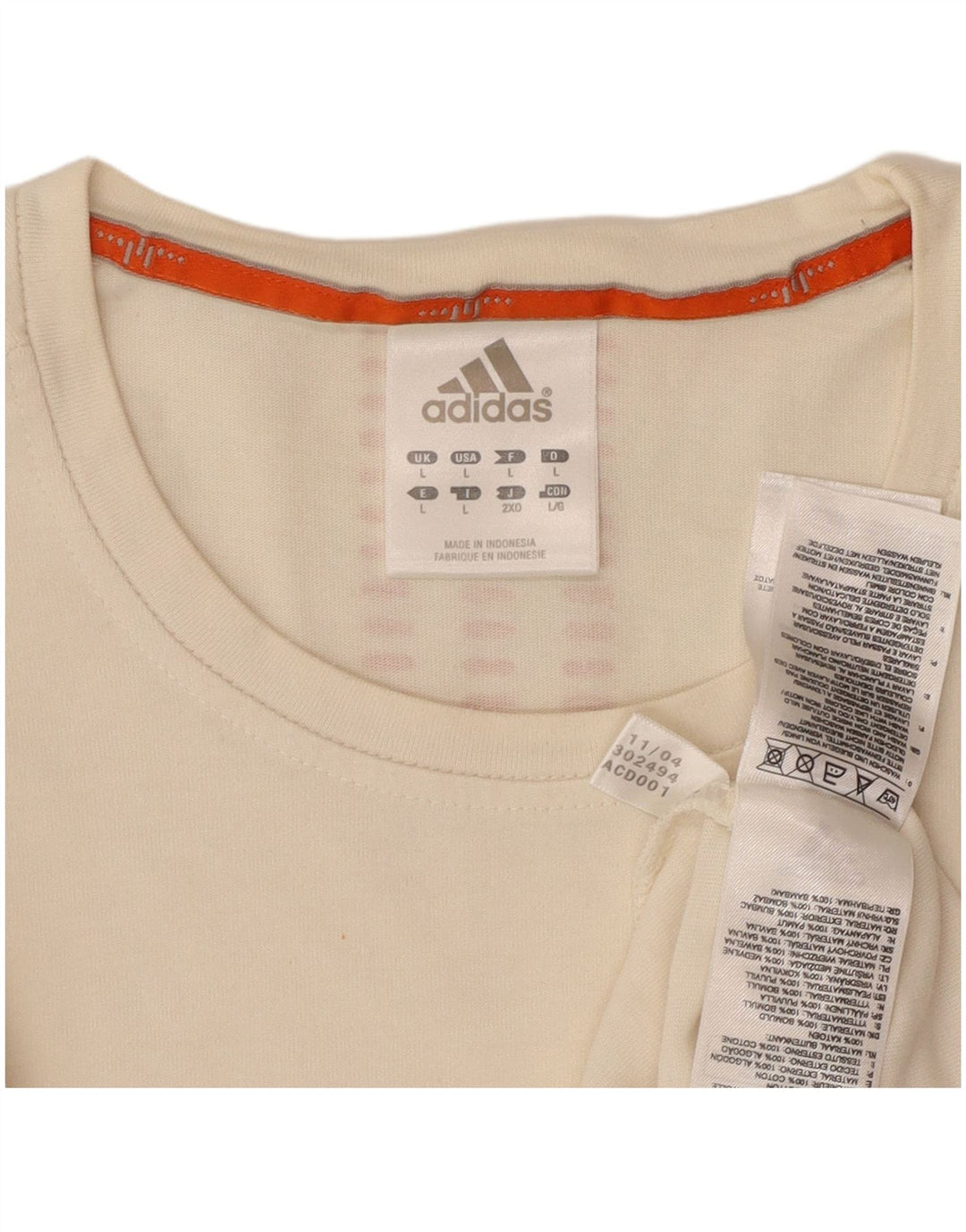ADIDAS Camiseta gráfica para hombre Top grande de algodón blanco roto