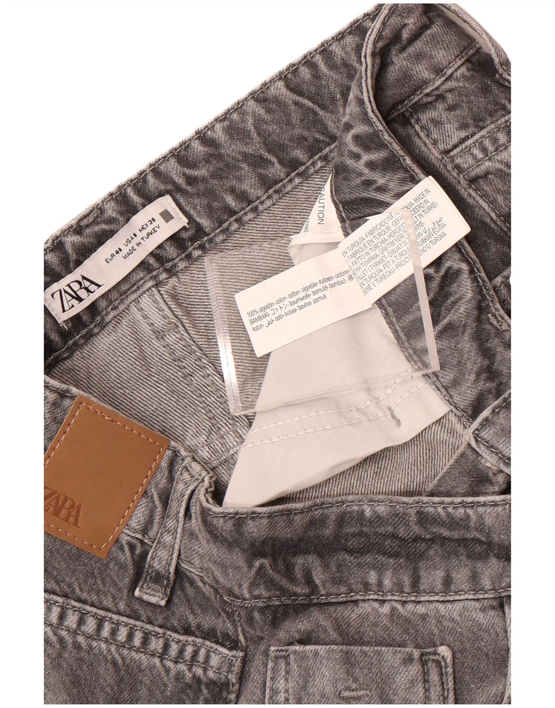Zara Jeans Cortos Mujer EU 40 Mediano W30 L25 Algodón Gris