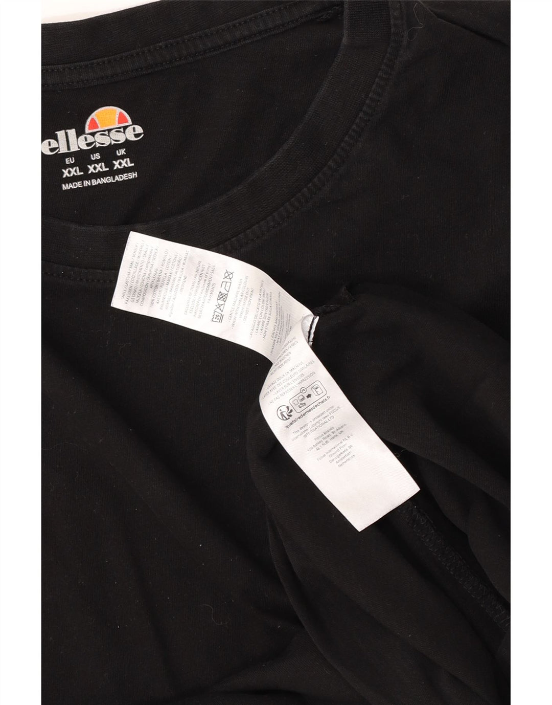 Ellesse Camiseta Hombre Top 2XL Algodón Negro