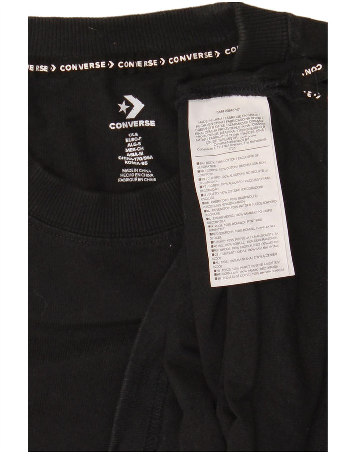 Converse Hombre Gráfico Top Manga Larga Pequeño Algodón Negro
