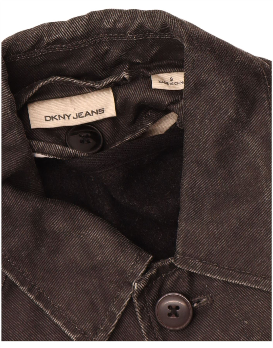 Dkny Abrigo vaquero para hombre UK 36 Small Black Ramie