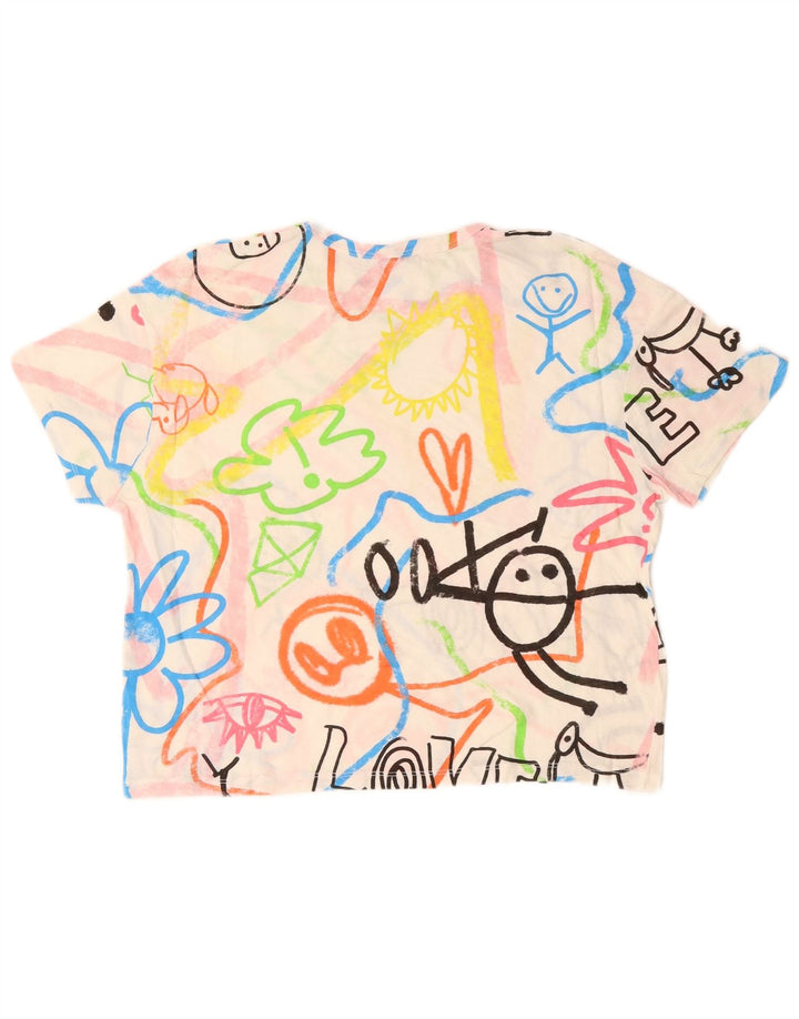 ZARA Camiseta corta con gráfico extragrande para mujer UK 40 Small Multicolor