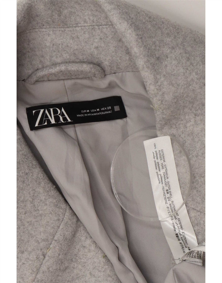 Zara Abrigo extragrande de manga 3/4 para mujer ES 44 Poliéster gris medio