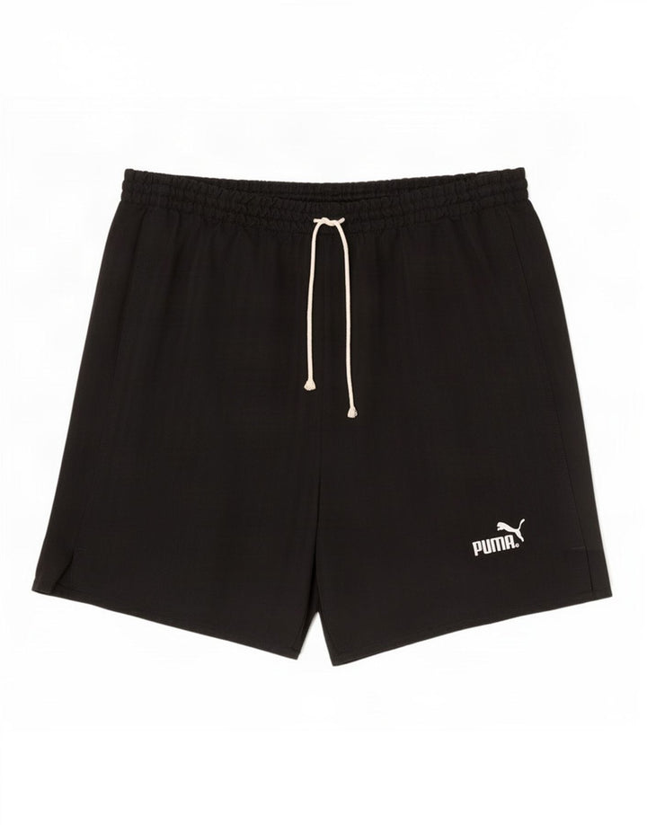 Puma - Pantalones cortos deportivos para hombre, talla grande, poliéster negro