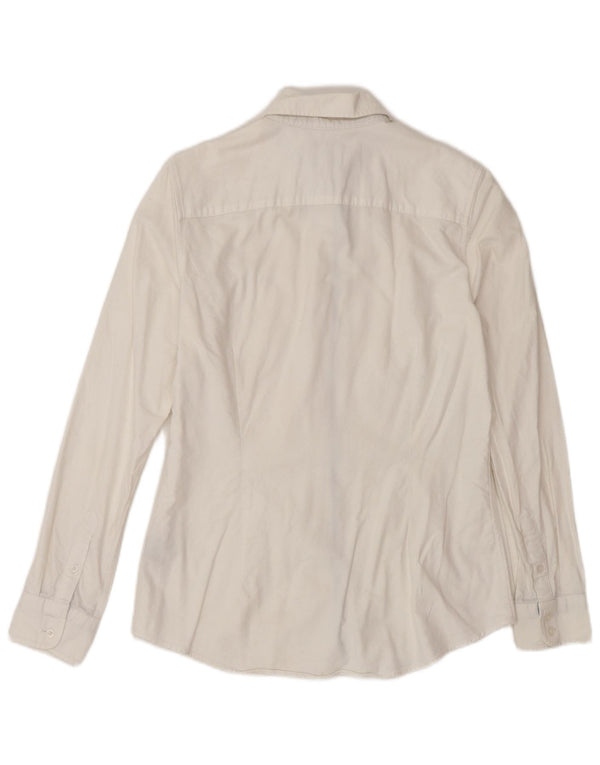 CREW CLOTHING Camisa de corte clásico para mujer UK 8 Small White Cotton