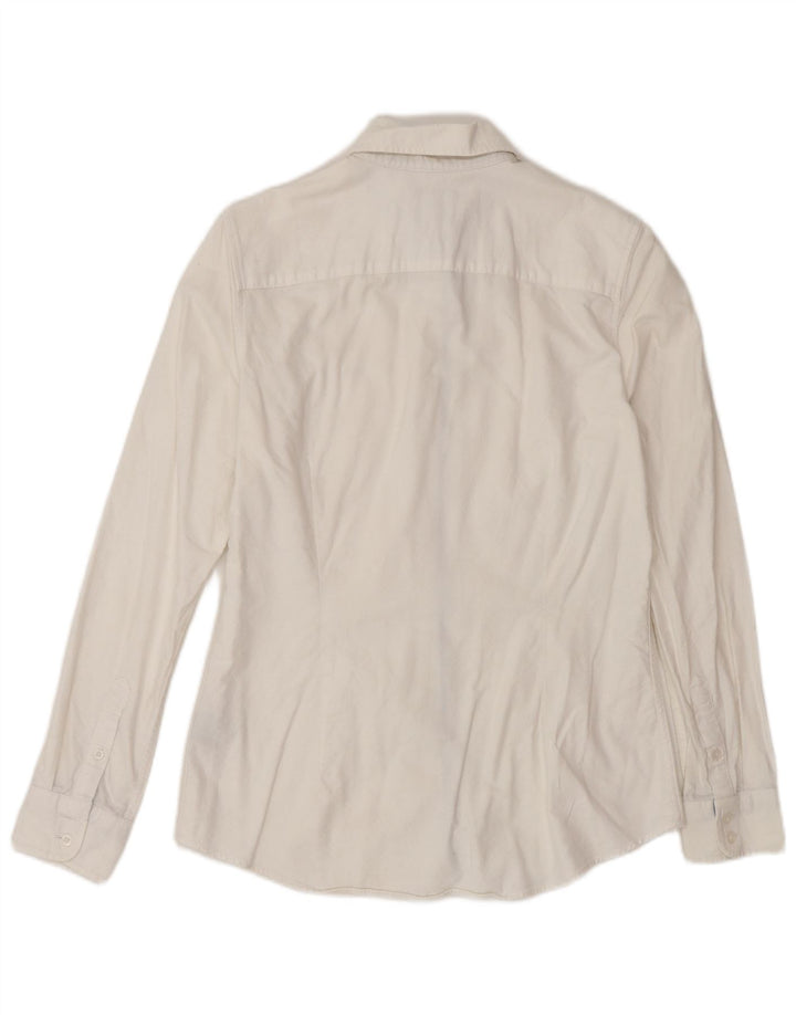 CREW CLOTHING Camisa de corte clásico para mujer UK 8 Small White Cotton