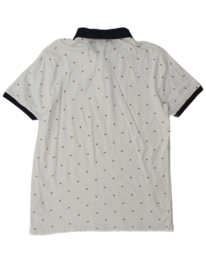 Fila Polo Gráfico Para Hombre Pequeño Algodón Blanco