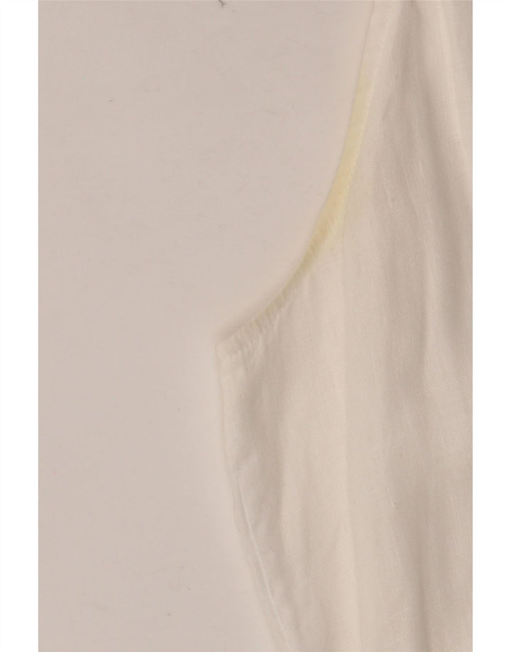J. CREW Vestido largo sin mangas para mujer UK 10 Small White Linen