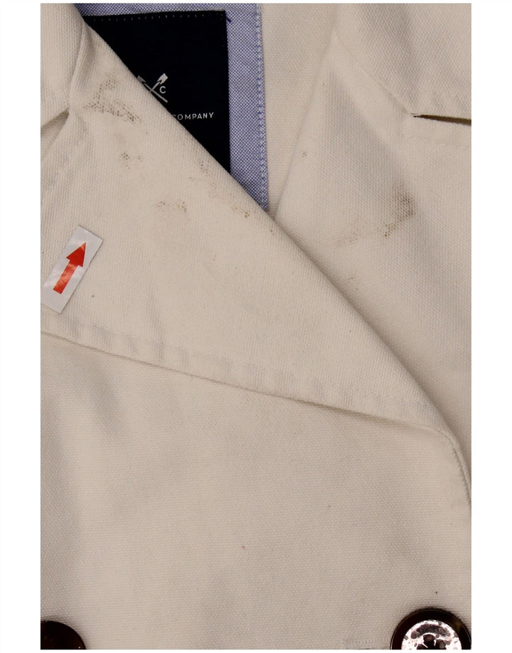 CREW CLOTHING Chaquetón para mujer UK 46 Grande Algodón blanco