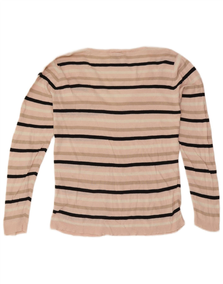Lacoste Jersey con cuello en V para mujer Talla 40 Rayas rosas medianas