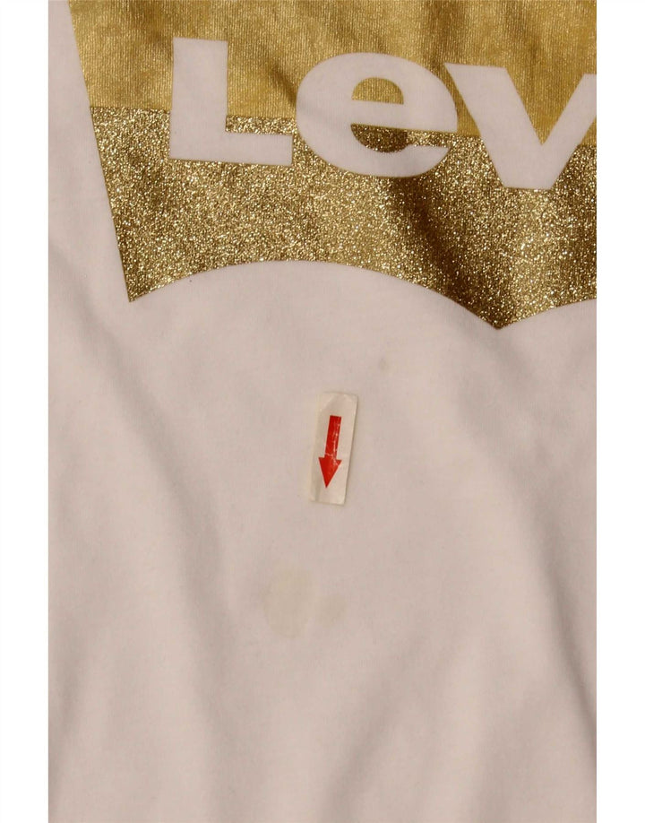Levi's Camiseta gráfica para mujer Top UK 10 Small White