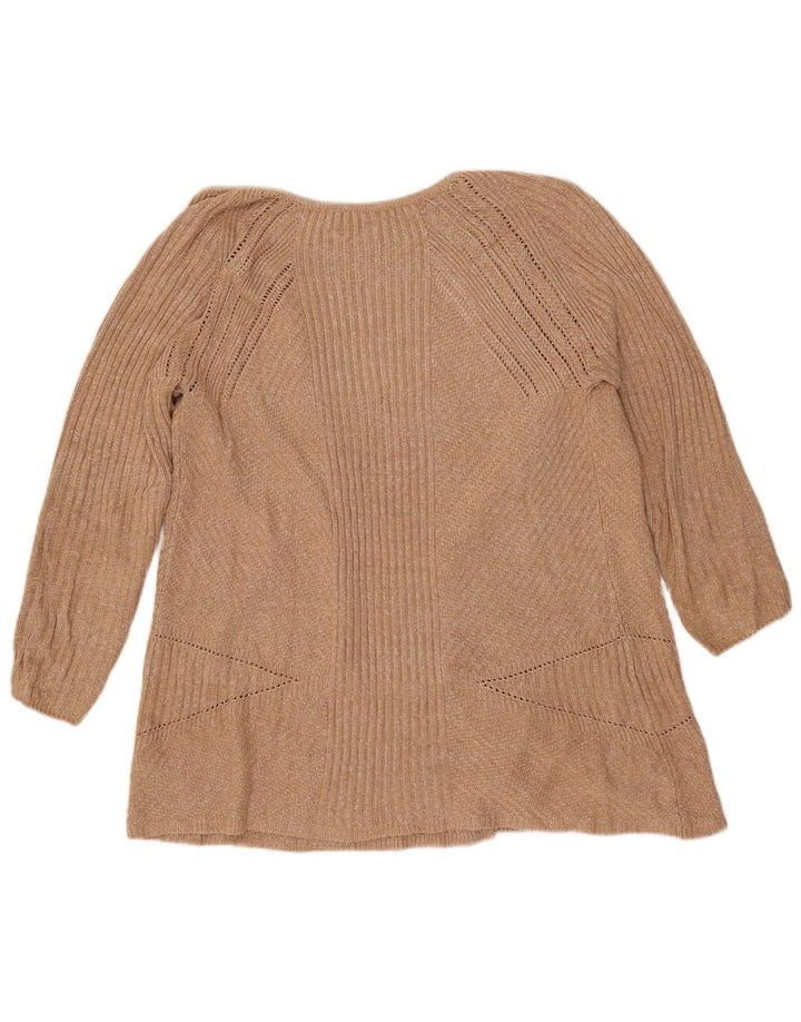 Marks & Spencer Suéter tipo cárdigan extragrande para mujer Reino Unido 10 Pequeño beige moteado